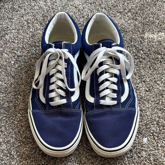 Vans Navy and White Men's Sneakers - Picture 1 of 5